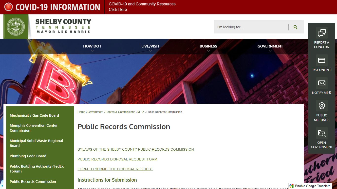 Public Records Commission | Shelby County, TN - Official ...