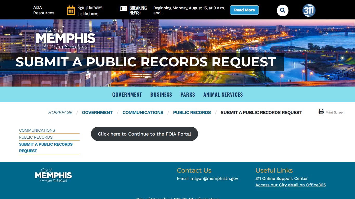 Submit a Public Records Request - City of Memphis ...